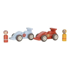 JUGUETE DE MADERA LITTLE DUTCH ·SET DE COCHES DE CARRERAS·