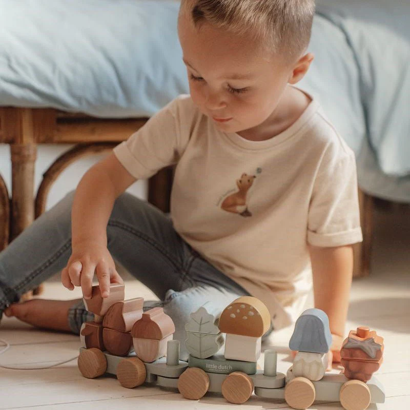 JUGUETE DE MADERA LITTLE DUTCH ·TREN APILABLE FOREST FRIENDS· - Imagen 8