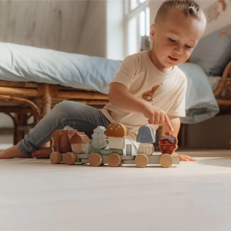 JUGUETE DE MADERA LITTLE DUTCH ·TREN APILABLE FOREST FRIENDS· - Imagen 7