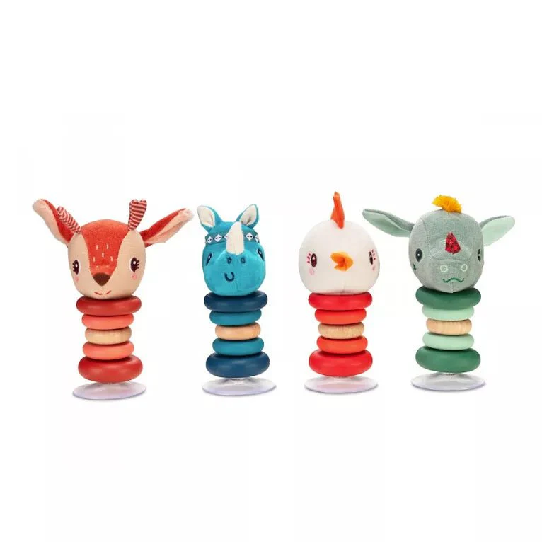 JUGUETE DE TELA Y MADERA LILLIPUTIENS ·SONAJERO SWING CON VENTOSA JOE· - Imagen 6