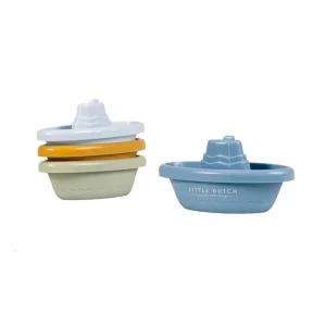 JUGUETE PARA EL BAÑO LITTLE DUTCH ·BARCOS APILABLES AZULES·
