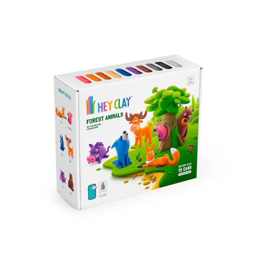 Set de 15 Potes de Arcilla para Modelar: Animales del Bosque | Hey Clay - Imagen 3