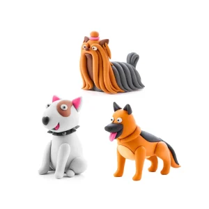 Set de 6 Potes de Arcilla para Modelar: Perro - Yorkie, Bull Terrier, Pastor Alemán | Hey Clay