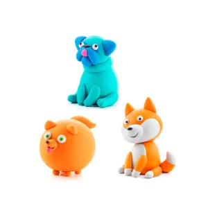 Set de 6 Potes de Arcilla para Modelar: Perro - Spritz, Shiba Inu, Pug | Hey Clay