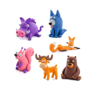 Set de 15 Potes de Arcilla para Modelar: Animales del Bosque | Hey Clay