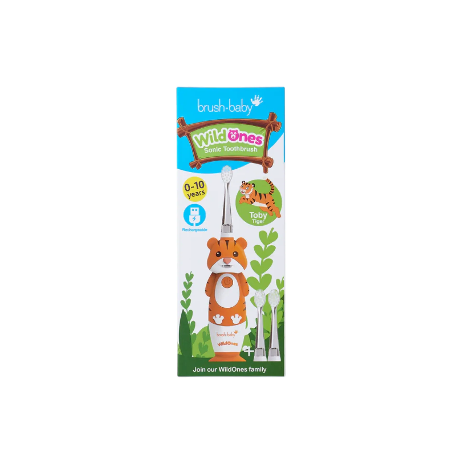 Cepillo de Dientes Eléctrico Recargable para Bebés y Niños WildOnes - Tigre | Brush Baby - Imagen 3