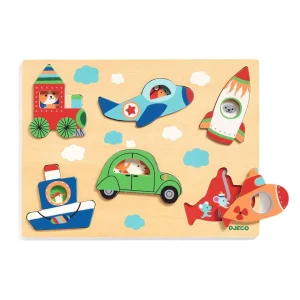Puzzle Madera Encaje - Vehículos | Djeco