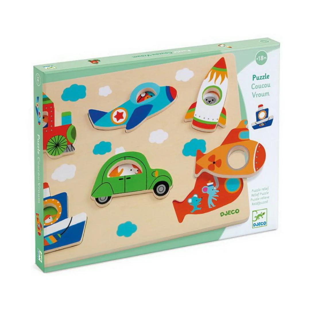 Puzzle Madera Encaje - Vehículos | Djeco - Imagen 2