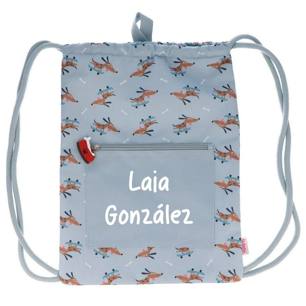 MOCHILA SACO IMPERMEABLE TUTETE ·SKATER DOG· - Imagen 2
