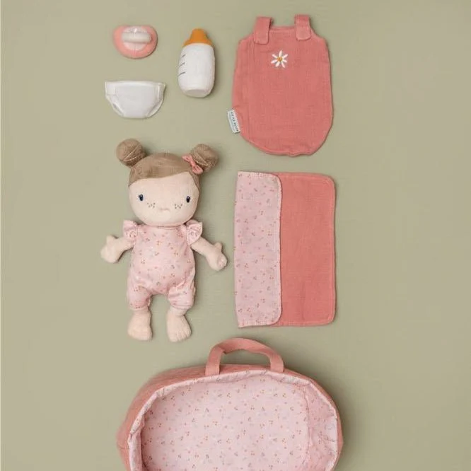 MUÑECA DE TELA LITTLE DUTCH ·BEBÉ ROSA CON CESTA Y ACCESORIOS· - Imagen 6