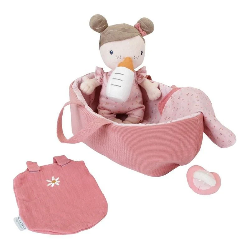 MUÑECA DE TELA LITTLE DUTCH ·BEBÉ ROSA CON CESTA Y ACCESORIOS·