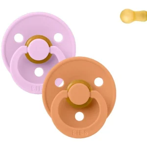 PACK 2 CHUPETES BIBS ·ROUND VIOLET SKY/PUMPKIN·