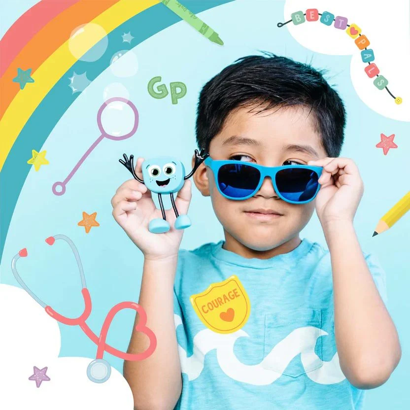 PERSONAJE Y 2 CUBOS DE LUZ PARA EL BAÑO GLOPALS ·BLAIR AZUL· - Imagen 8