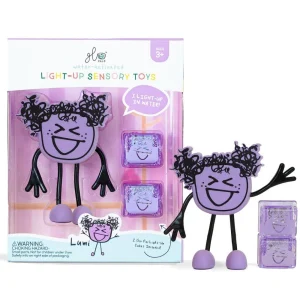 PERSONAJE Y 2 CUBOS DE LUZ PARA EL BAÑO GLOPALS ·LUMI LILA·
