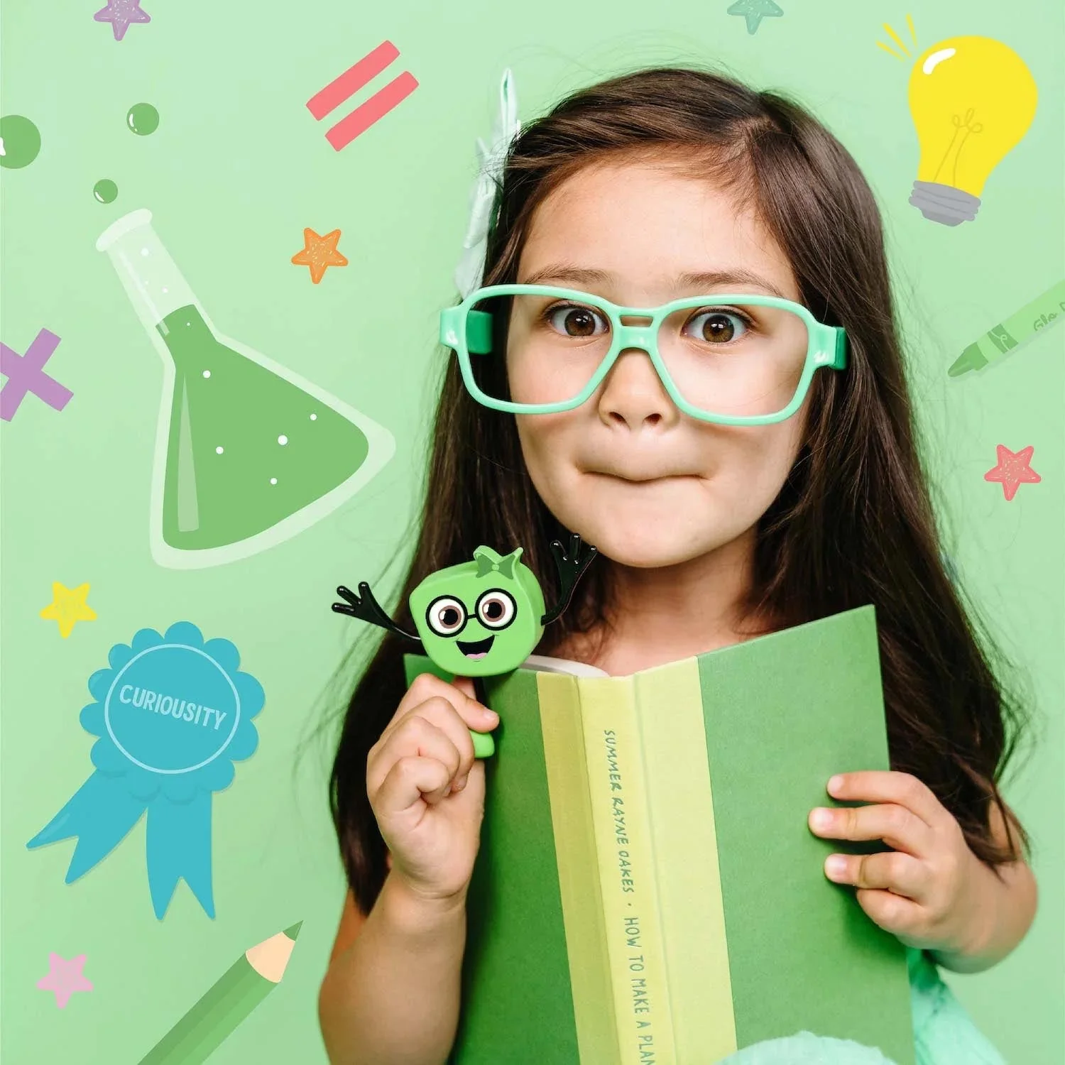 PERSONAJE Y 2 CUBOS DE LUZ PARA EL BAÑO GLOPALS ·PIPPA VERDE· - Imagen 7