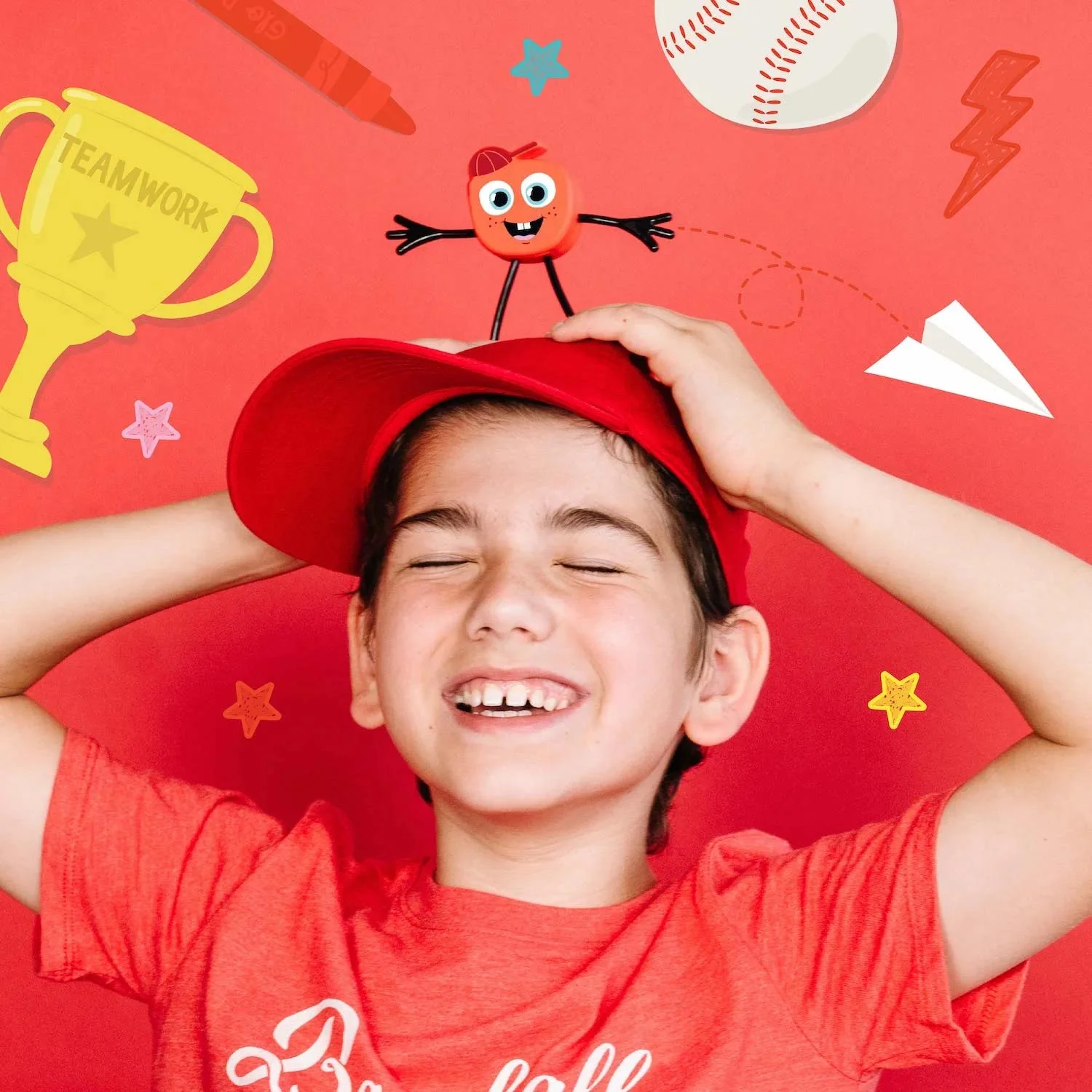 PERSONAJE Y 2 CUBOS DE LUZ PARA EL BAÑO GLOPALS ·SAMMY ROJO· - Imagen 7