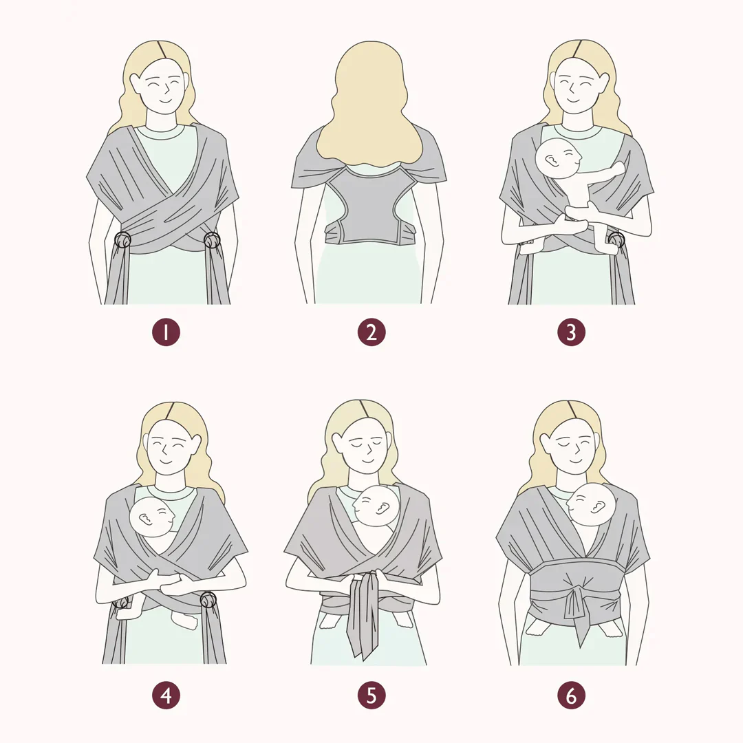 Portabebé Fular - Gris | MomCozy - Imagen 5