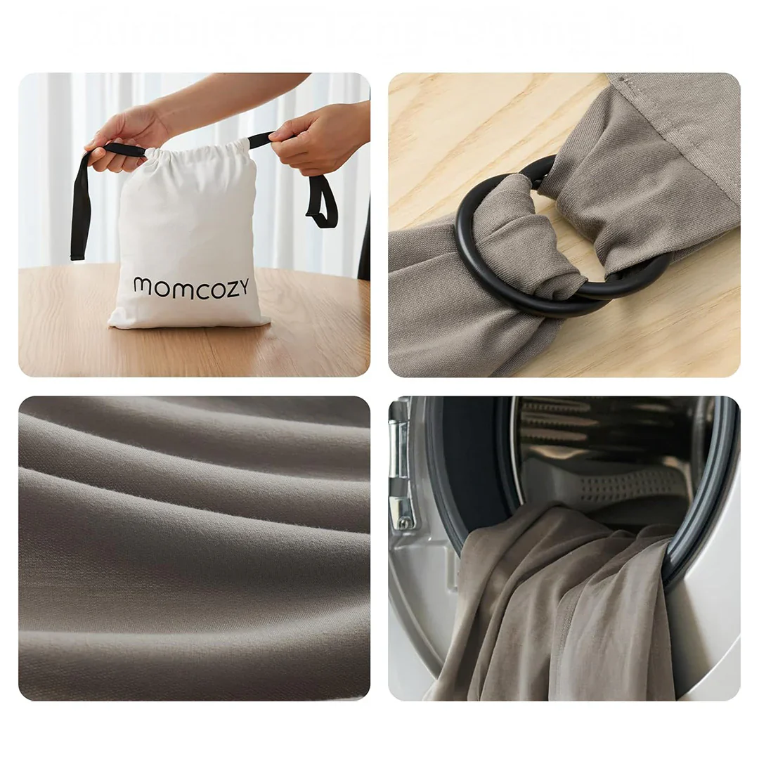 Portabebé Fular - Malla Negro | MomCozy - Imagen 6