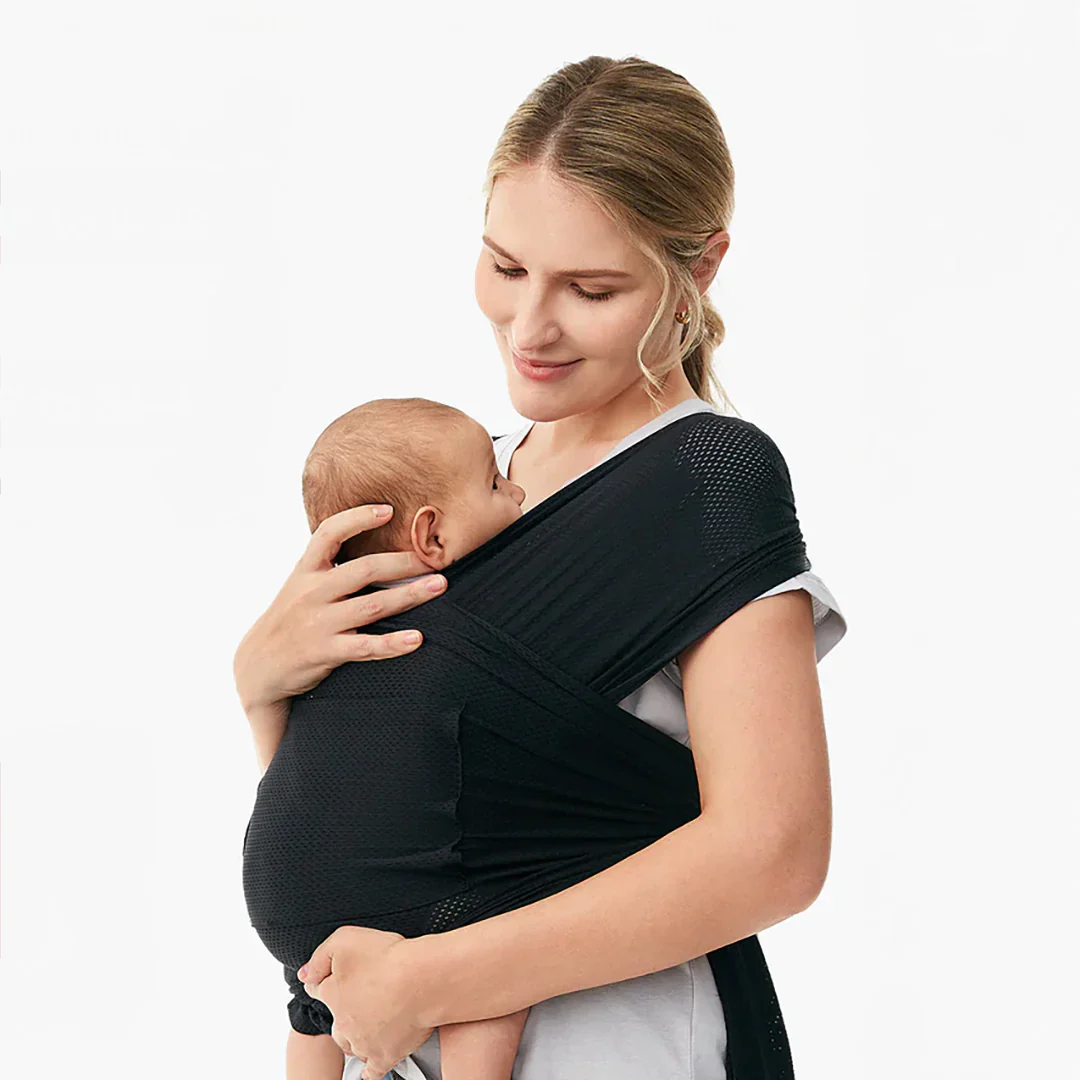 Portabebé Fular - Malla Negro | MomCozy - Imagen 4