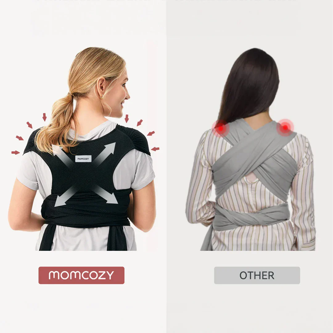 Portabebé Fular - Malla Negro | MomCozy - Imagen 5