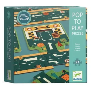 PUZZLE GIGANTE DJECO ·POP TO PLAY CARRETERAS·