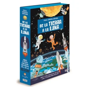 PUZZLE + LIBRO ·DE LA TIERRA A LA LUNA·