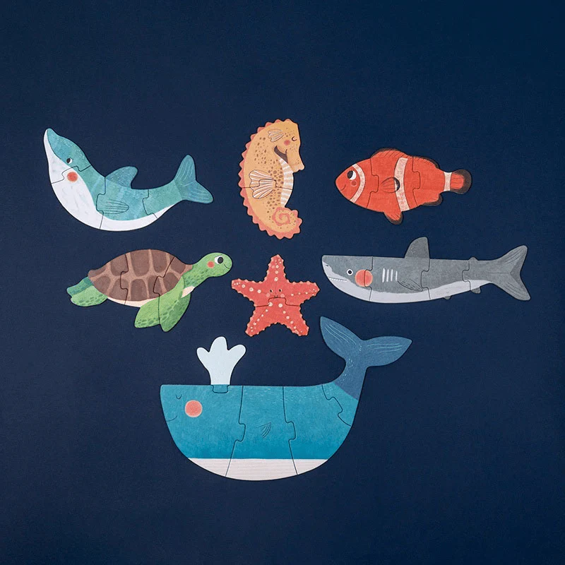 PUZZLE LONDJI 7 PUZZLES REVERSIBLES ·BLUE· - Imagen 2