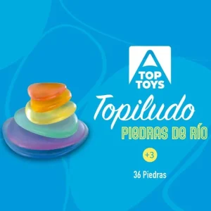 SET DE 36 UNIDADES DE PIEDRAS DE RÍO DE COLORES TRANSLÚCIDAS TOPILUDO