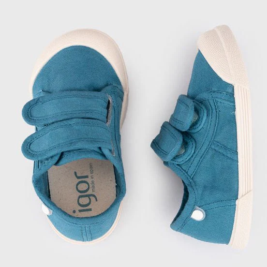 ZAPATILLAS RESPETUOSAS IGOR ·LONA VELCRO AZUL PETRÓLEO· - Imagen 5